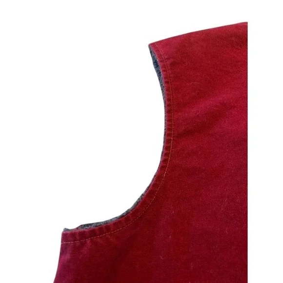 Carhartt V13 CRI Crimson Red Duck Vest Grey Sherpa Lining Workwear Rare 2XL USA - Picture 7 of 10